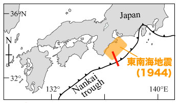 図２．「ちきゅう」による南海トラフ掘削域図