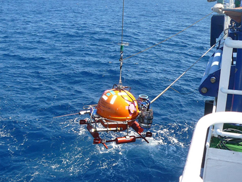 Figure 2. Photo of the broadband ocean-bottom seismometers