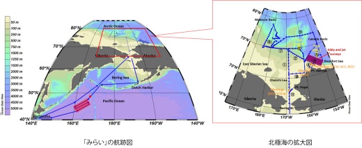 「みらい」の航跡図 