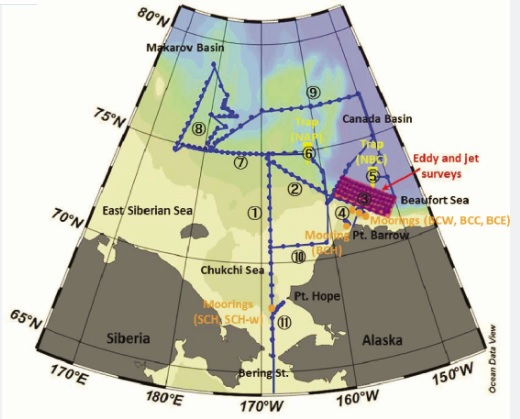 北極海の拡大図 　