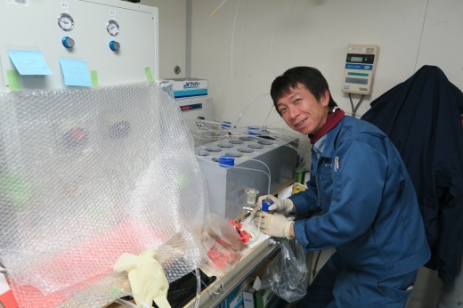 測定作業中