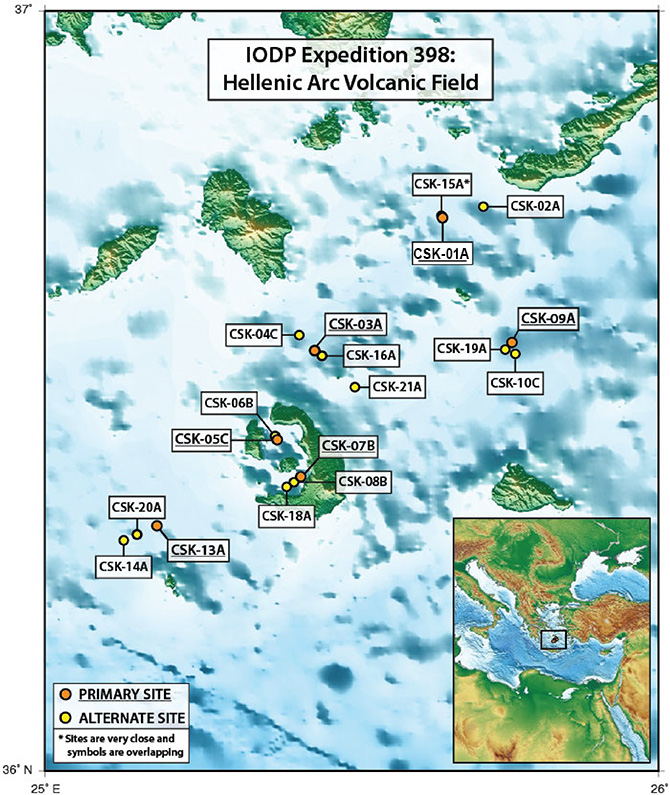 本研究航海の掘削地点