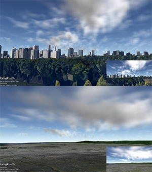 Google Earth上での雲の写実表現