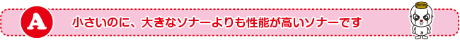 小さいのに、大きなソナーよりも性能が高いソナーです