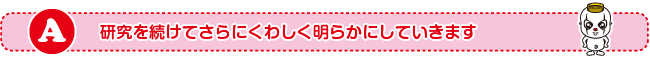 研究を続けてさらにくわしく明らかにしていきます