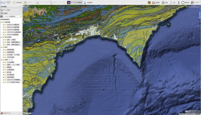 シームレス地質図の画面キャプチャ