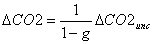 f^CO<sub>2</sub>=(1/1-g)*f^CO<sub>2</sub>unc^-1