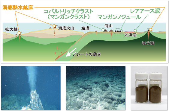 次世代海洋資源調査技術が対象とする海洋鉱物資源の海底における賦存状況