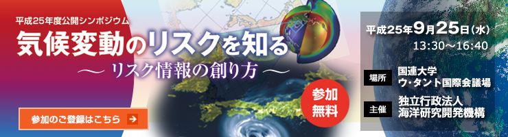 平成25年度公開シンポジウム気候変動のリスクを知る～リスク情報の創り方～