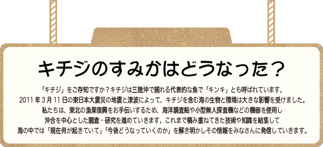 キチジのすみかはどうなった？